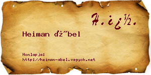 Heiman Ábel névjegykártya