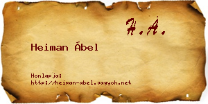 Heiman Ábel névjegykártya